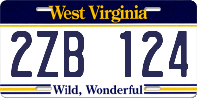 WV license plate 2ZB124