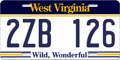 WV license plate 2ZB126