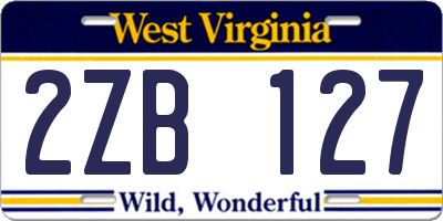 WV license plate 2ZB127