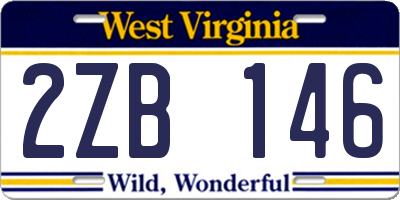 WV license plate 2ZB146