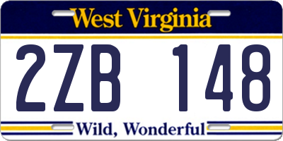 WV license plate 2ZB148
