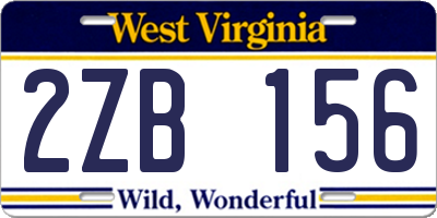 WV license plate 2ZB156