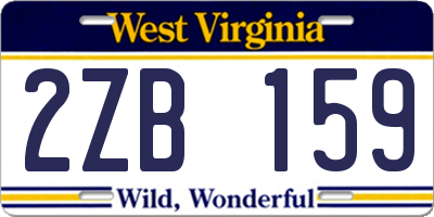 WV license plate 2ZB159