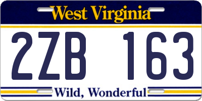 WV license plate 2ZB163