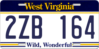 WV license plate 2ZB164