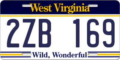 WV license plate 2ZB169