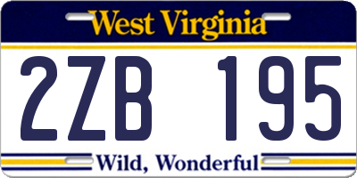 WV license plate 2ZB195