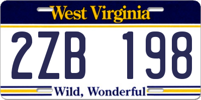 WV license plate 2ZB198
