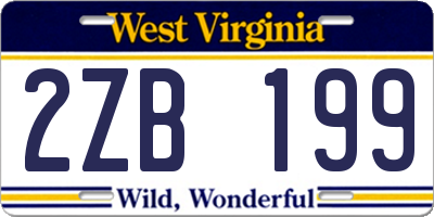 WV license plate 2ZB199
