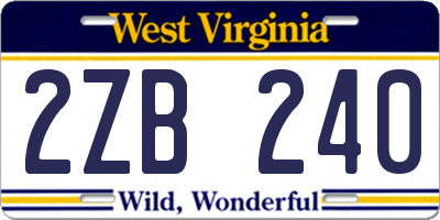 WV license plate 2ZB240