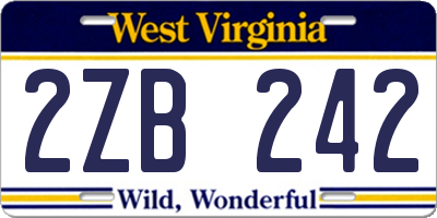 WV license plate 2ZB242