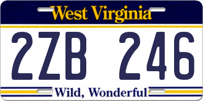 WV license plate 2ZB246