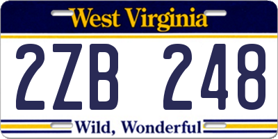 WV license plate 2ZB248