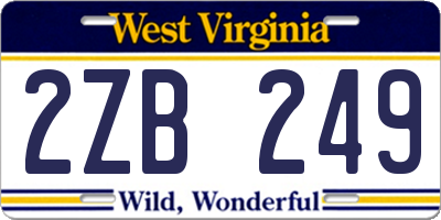 WV license plate 2ZB249