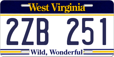 WV license plate 2ZB251