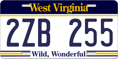 WV license plate 2ZB255