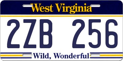 WV license plate 2ZB256