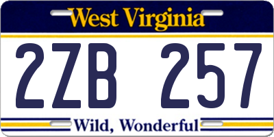 WV license plate 2ZB257