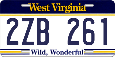 WV license plate 2ZB261