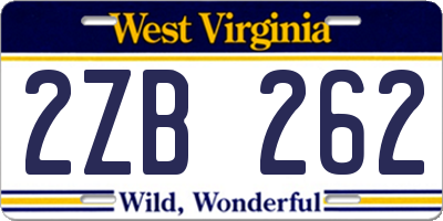 WV license plate 2ZB262
