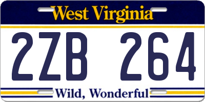 WV license plate 2ZB264
