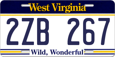 WV license plate 2ZB267