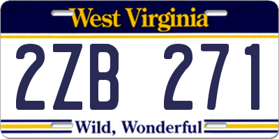 WV license plate 2ZB271