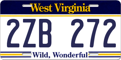 WV license plate 2ZB272