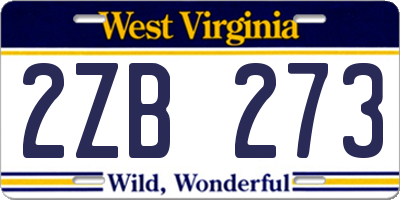 WV license plate 2ZB273