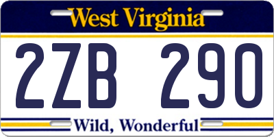 WV license plate 2ZB290
