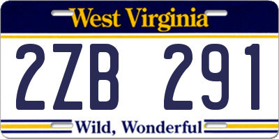 WV license plate 2ZB291