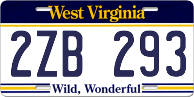 WV license plate 2ZB293