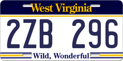 WV license plate 2ZB296