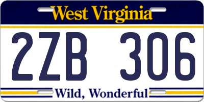 WV license plate 2ZB306