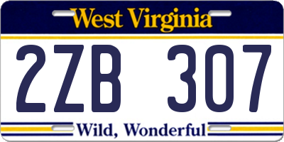 WV license plate 2ZB307