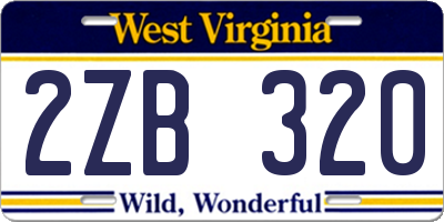 WV license plate 2ZB320