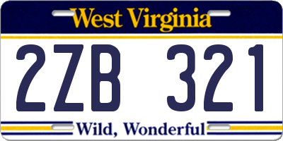 WV license plate 2ZB321