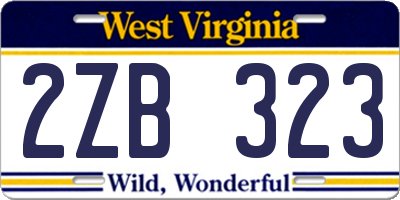 WV license plate 2ZB323