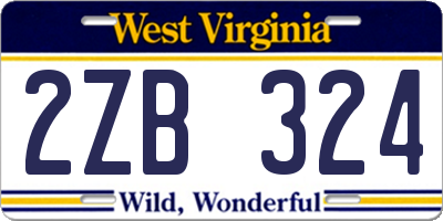 WV license plate 2ZB324
