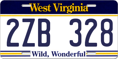 WV license plate 2ZB328