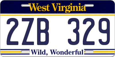 WV license plate 2ZB329