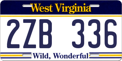 WV license plate 2ZB336
