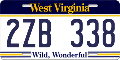 WV license plate 2ZB338