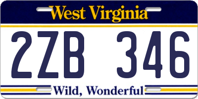 WV license plate 2ZB346