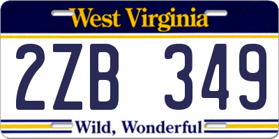 WV license plate 2ZB349