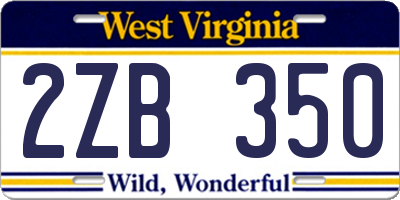 WV license plate 2ZB350