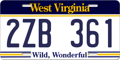 WV license plate 2ZB361