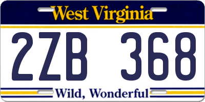 WV license plate 2ZB368