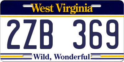 WV license plate 2ZB369