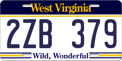 WV license plate 2ZB379
